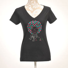 Load image into Gallery viewer, AKA Afro Lady V-Neck Shirt