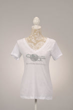 Load image into Gallery viewer, LINKS Logo Green & Clear Rhinestone V-Neck Shirt