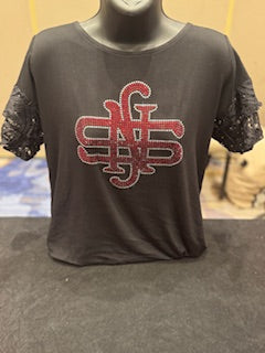 The National Smart Set Lace Bell Sleeve Top