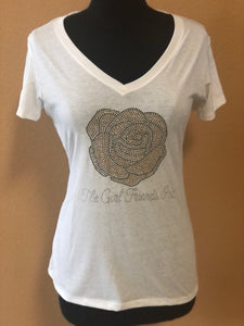 The Girl Friends Rose Rhinestone Shirt