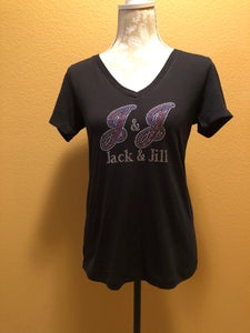 J & J Pink and Blue V-Neck T-Shirt