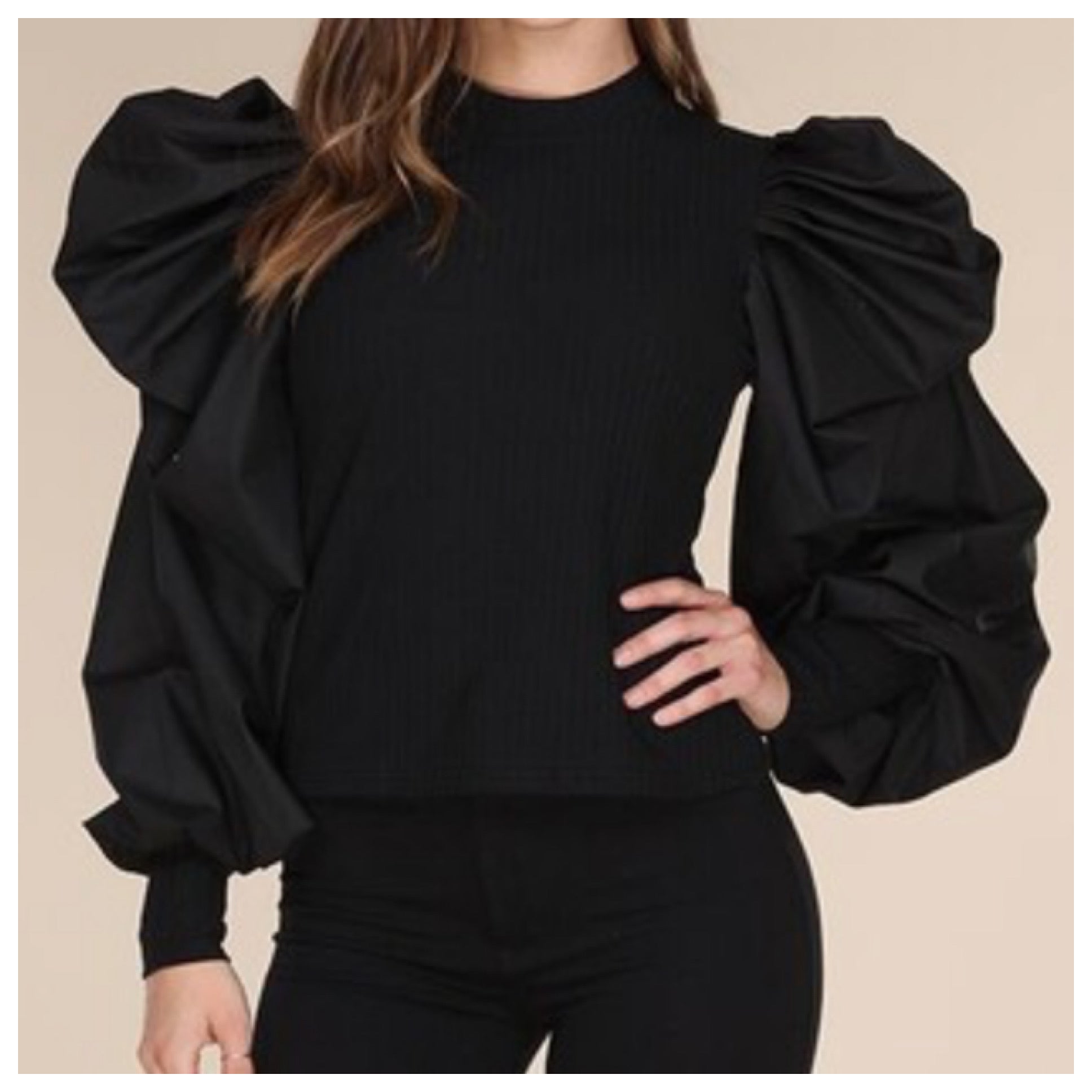 Sally Long Dramatic Sleeve Top Soror Bling